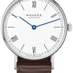 Nomos Glashütte Damklocka N-242 Ludwig Vit/Läder ⌀32.8 mm