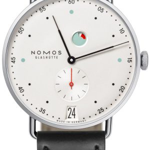 Nomos Glashütte Herrklocka N-1101 Metro Silverfärgad/Läder ⌀37 mm