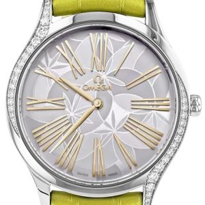 Omega Damklocka 428.18.36.60.02.002 De Ville Mini Tresor Lila/Läder