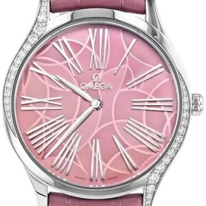 Omega Damklocka 428.18.36.60.10.001 De Ville Mini Tresor Rosa/Läder