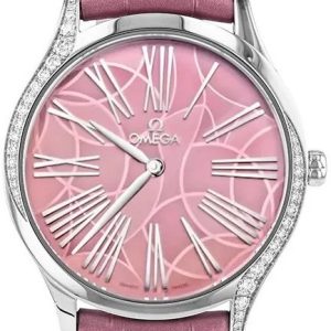 Omega Damklocka 428.18.36.60.10.001 De Ville Mini Tresor Rosa/Läder