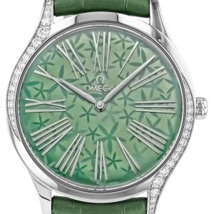 Omega Damklocka 428.18.36.60.10.002 De Ville Mini Tresor Grön/Läder
