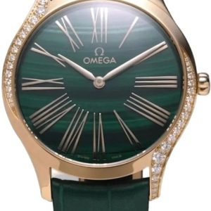 Omega Damklocka 428.58.36.60.99.001 De Ville Tresor Grön/Läder Ø36