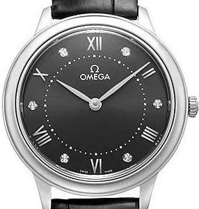Omega Damklocka 434.13.30.60.51.001 De Ville Prestige Svart/Läder