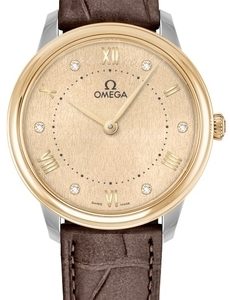 Omega Damklocka 434.23.30.60.58.001 De Ville Prestige Guld/Läder