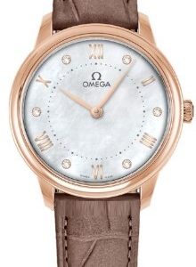 Omega Damklocka 434.53.30.60.55.001 De Ville Prestige Vit/Läder Ø30
