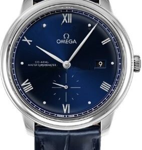 Omega Herrklocka 434.13.41.20.03.001 De Ville Prestige Blå/Läder