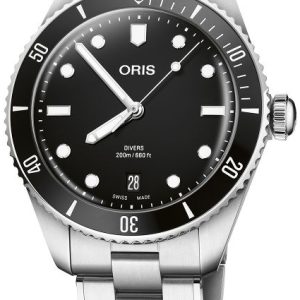 Oris 01 733 7795 4054-Set Divers Svart/Stål Ø39 mm