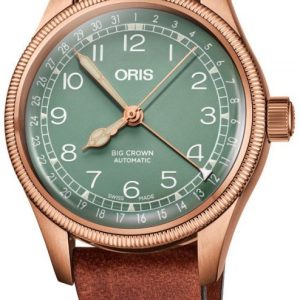 Oris 01 754 7749 3167-07 5 17 69GBR Aviation Grön/Läder ⌀36 mm