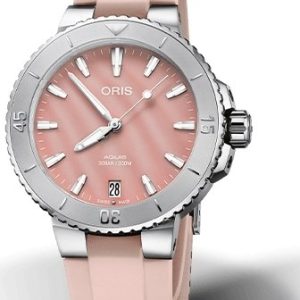 Oris Damklocka 01 733 7770 4158-07 4 18 66FC Aquis Röd/Gummi Ø36.5