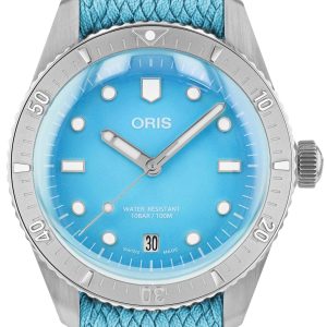 Oris Damklocka 01 733 7771 4055-07 3 19 02S Divers Blå/Textil Ø38 mm
