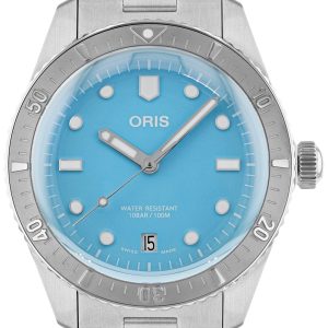 Oris Damklocka 01 733 7771 4055-07 8 19 18 Divers Blå/Stål Ø38 mm