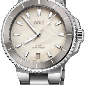 Oris Damklocka 01 733 7792 4151-07 8 19 05P Aquis Vit/Stål Ø36.5 mm