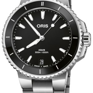 Oris Damklocka 01 733 7792 4154-07 8 19 05P Aquis Svart/Stål Ø36.5