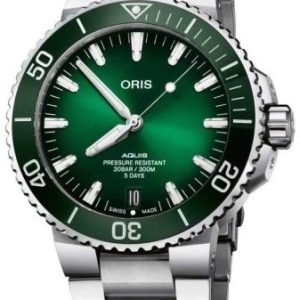 Oris Herrklocka 01 400 7763 4157-07 8 24 09PEB Aquis Grön/Stål