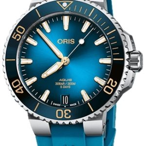 Oris Herrklocka 01 400 7769 4125-07 4 22 75FC Aquis Blå/Gummi ⌀41.5