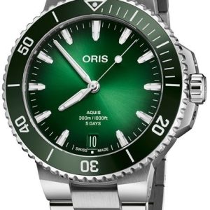 Oris Herrklocka 01 400 7790 4157-07 8 23 02PEB Aquis Grön/Stål