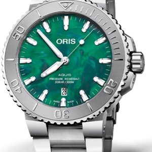 Oris Herrklocka 01 733 7730 4137-07 8 24 05PEB Aquis Grön/Stål