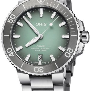 Oris Herrklocka 01 733 7732 4137-07 8 21 05PEB Diving Grön/Stål