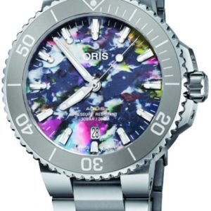 Oris Herrklocka 01 733 7766 4150-Set Aquis Flerfärgad/Stål ⌀41.5 mm
