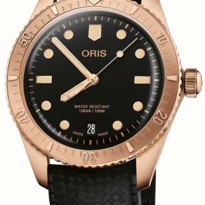 Oris Herrklocka 01 733 7771 3154-07 4 19 18BR Divers Svart/Gummi Ø38