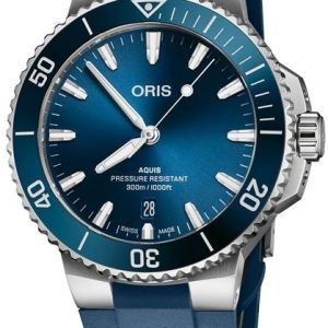 Oris Herrklocka 01 733 7787 4135-07 4 22 35FC Aquis Blå/Gummi Ø41.5
