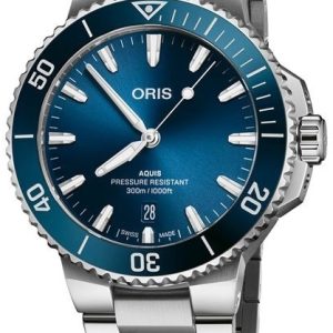 Oris Herrklocka 01 733 7787 4135-07 8 22 04PEB Aquis Blå/Stål