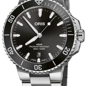 Oris Herrklocka 01 733 7787 4154-07 8 22 04PEB Aquis Svart/Stål