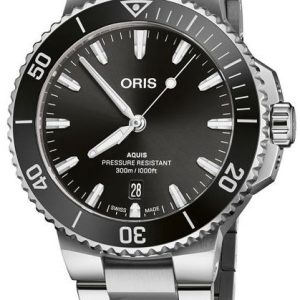 Oris Herrklocka 01 733 7787 4154-07 8 22 04PEB Aquis Svart/Stål