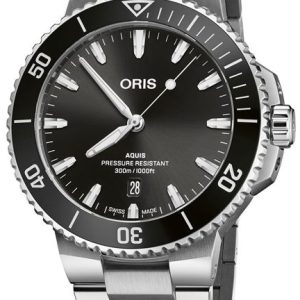 Oris Herrklocka 01 733 7789 4154-07 8 23 04PEB Aquis Svart/Stål