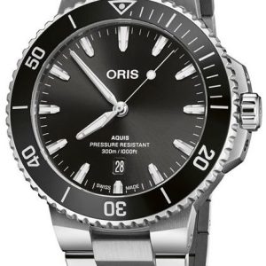 Oris Herrklocka 01 733 7789 4154-07 8 23 04PEB Aquis Svart/Stål
