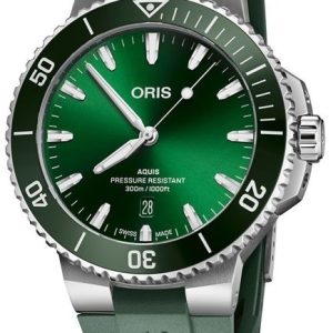 Oris Herrklocka 01 733 7789 4157-07 4 23 37FC Aquis Grön/Gummi