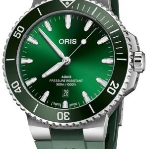 Oris Herrklocka 01 733 7789 4157-07 4 23 37FC Aquis Grön/Gummi