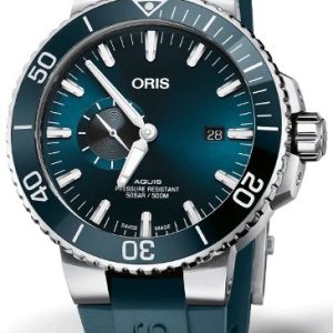 Oris Herrklocka 01 743 7733 4155-07 4 24 69EB Aquis Blå/Gummi Ø45.5