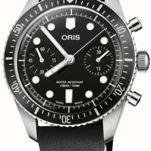 Oris Herrklocka 01 771 7791 4054-07 6 20 01 Divers Svart/Läder Ø40