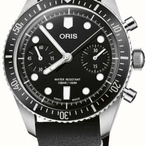 Oris Herrklocka 01 771 7791 4054-07 6 20 01 Divers Svart/Läder Ø40