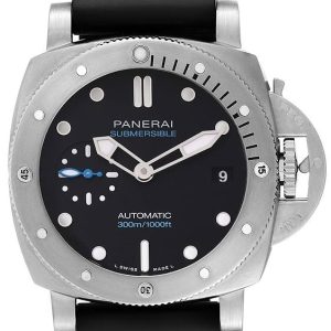 Panerai Herrklocka PAM00973 Submersible Svart/Gummi Ø42 mm