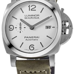 Panerai Herrklocka PAM01314 Luminor Vit/Läder Ø44 mm