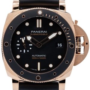 Panerai Herrklocka PAM02164 Submersible Svart/Gummi Ø42 mm