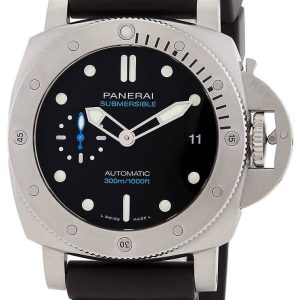 Panerai Herrklocka PAM02973 Submersible Svart/Gummi Ø42 mm