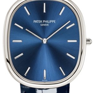 Patek Philippe Herrklocka 5738P/001 Golden Ellipse Blå/Läder