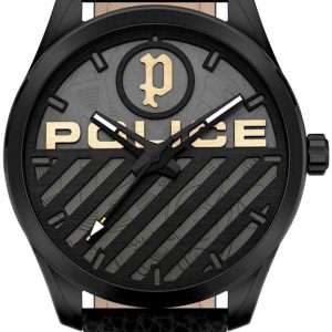 Police Herrklocka PEWJA2121403 Grille Grå/Läder Ø42 mm