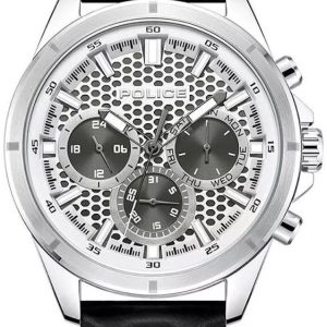 Police Herrklocka PEWJF2204104 Malawi Silverfärgad/Läder Ø45 mm