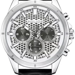 Police Herrklocka PEWJF2204104 Malawi Silverfärgad/Läder Ø45 mm