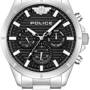 Police Herrklocka PEWJK2227806 Malawi Svart/Stål Ø45 mm