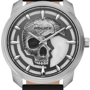 Police Herrklocka PL15714JS.04 Bleder Grå/Läder Ø44 mm