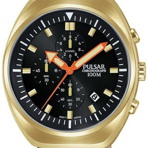 Pulsar Herrklocka PM3094X1 X Svart/Läder ⌀44 mm