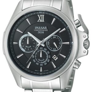 Pulsar Herrklocka PT3437X1 Sport Svart/Stål ⌀44 mm