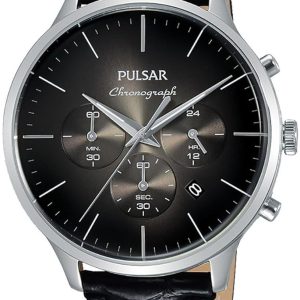 Pulsar Herrklocka PT3865X1 Business Svart/Läder ⌀43 mm