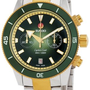 Rado Herrklocka R32151318 Captain Cook Grön/Gulguldtonat stål ⌀43